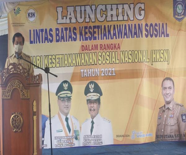 Pemprov Babel Launching Giat Sosial Lintas Batas Kesetiakawanan Sosial, Jelang Peringatan HKSN Tahun 2021