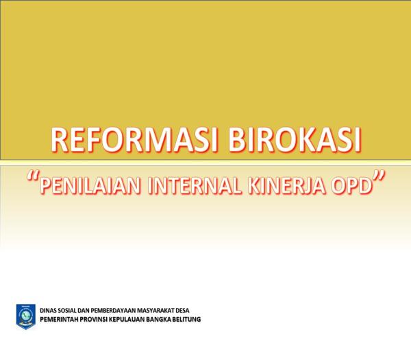 Sosialisasi Pelaksanaan Penilaian Internal Kinerja OPD PEMPROV Kep.Bangka Belitung. 