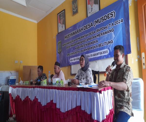 Asistensi Musdes Penyusunan RKP Desa Tahun 2024 Oleh PSM DINSOSPMD