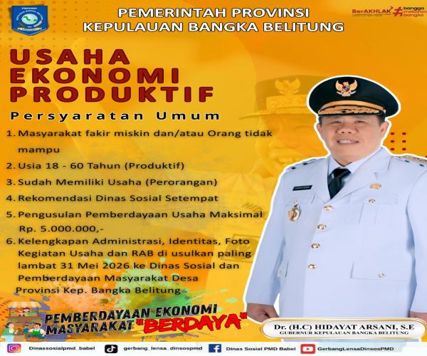 PENGUMUMAN : Dukungan Usaha Ekonomi Produktif (UEP) Tahun 2026