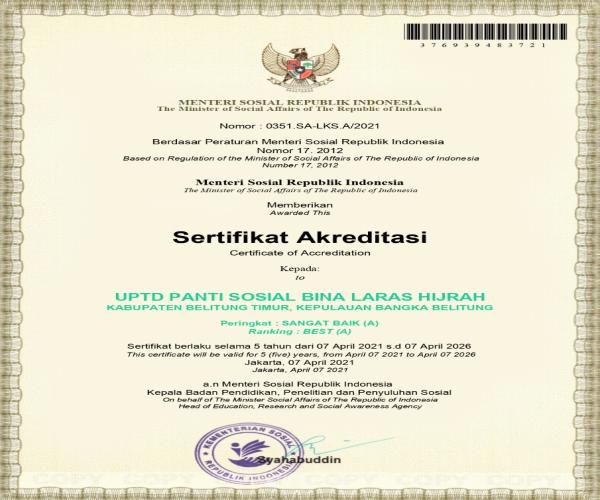 Sertifikat Akreditasi 