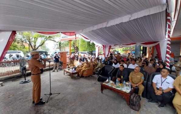 Pj.Gubernur Suganda Pandapotan Pasaribu menyampaikan sambutannya terkait program prioritas penyelenggaraan kesejahteraan sosial pemerintah provinsi kep.bangka belitunng